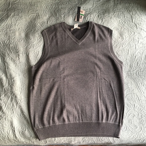 Geoffrey Beene Men’s Vest L Grey Pullover Sweater - Picture 5 of 7